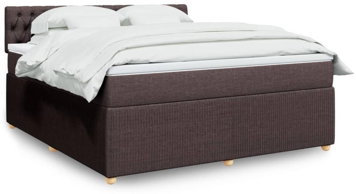 vidaXL Boxspringbett mit Matratze Dunkelbraun 180x200 cm Stoff 3289845 Bild 1