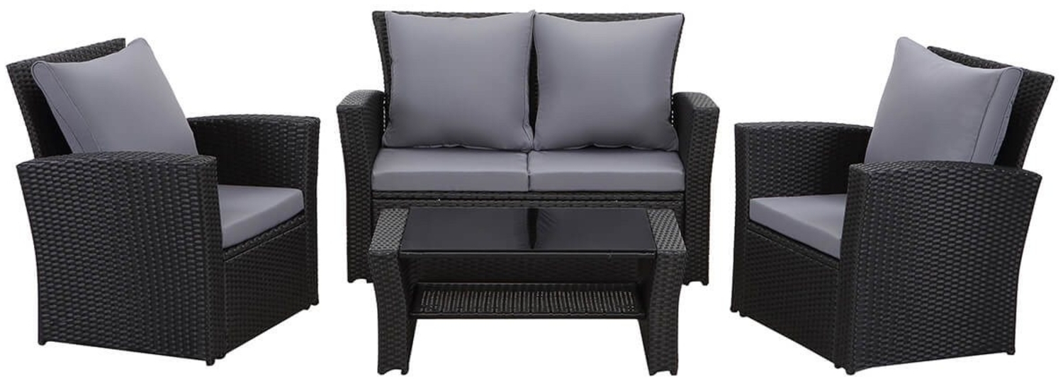 MeXo Gartenlounge-Set, (Balkonmöbel Set, 4-tlg, handgefertigtem Polyrattan, wetterfest), für 4 Personen Bild 1