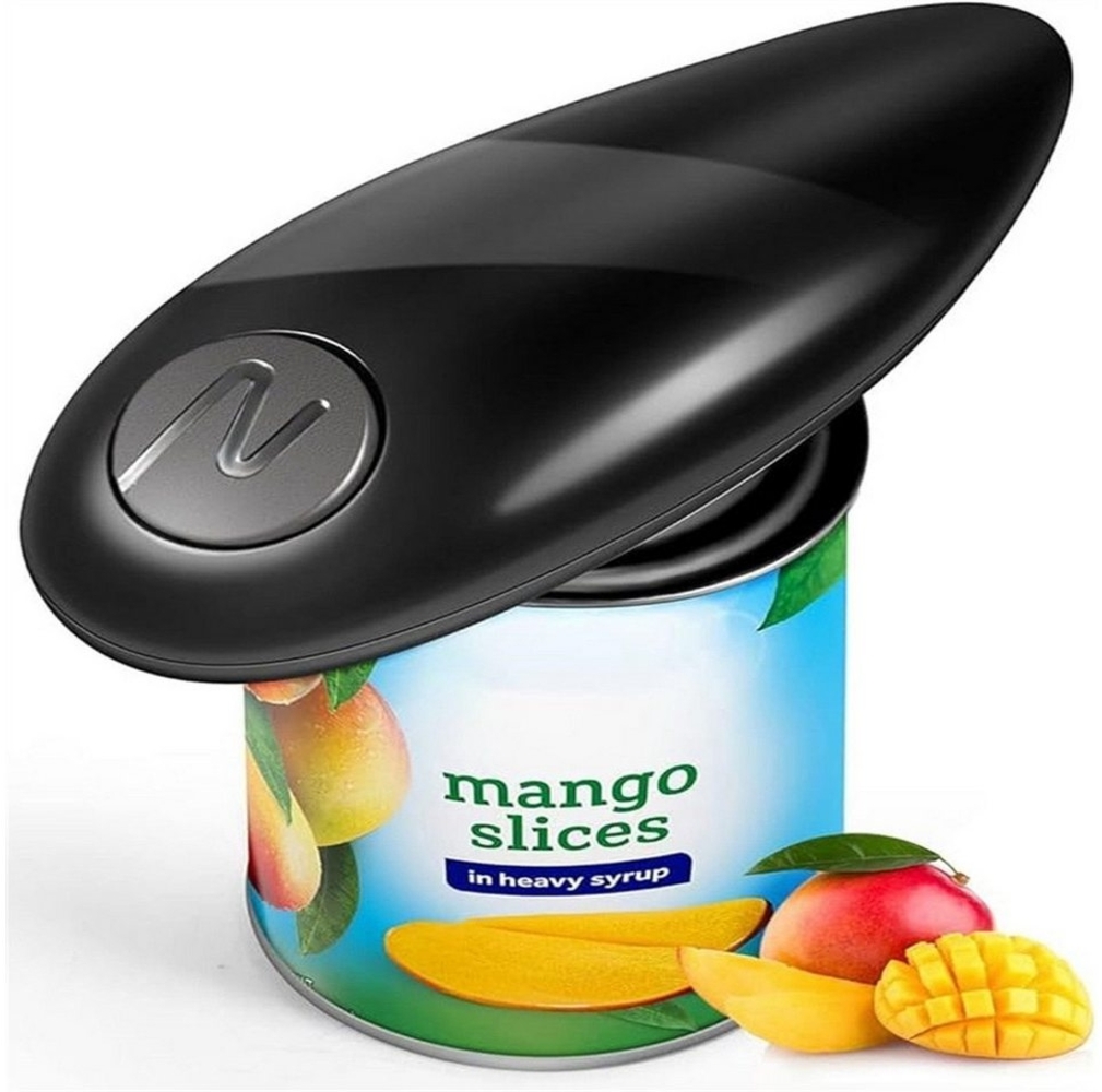 POPOLIC Elektrischer Dosenöffner Deckelöffner elektrisch, Dosenöffner Hand mit One-Touch-Schalter, automatische 360° Drehung, Öffnung ohne scharfe Kanten, Automatikstopp Bild 1