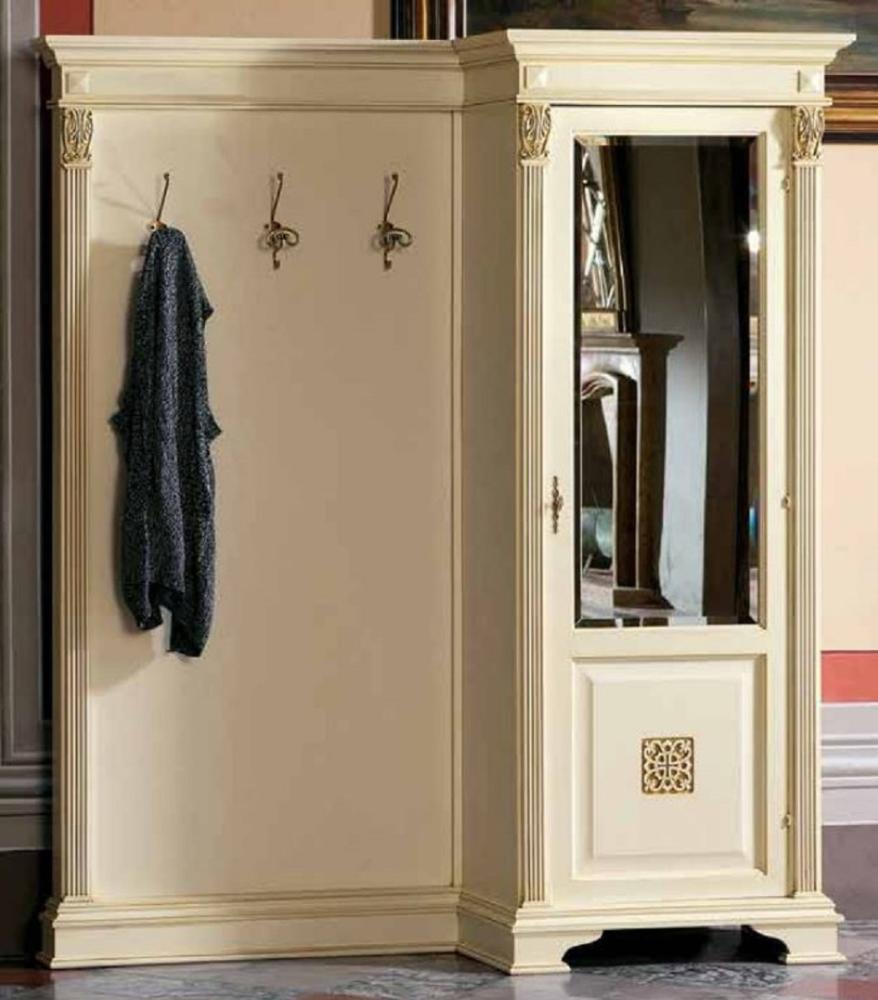 Casa Padrino Luxus Barock Garderobe mit Schrank Creme / Gold - Massivholz Garderobe im Barockstil - Luxus Garderoben Möbel im Barockstil - Luxus Qualität - Made in Italy Bild 1