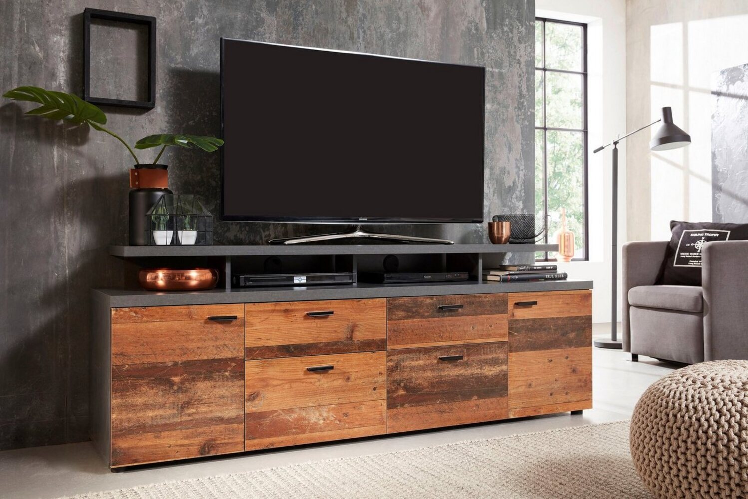 INOSIGN TV-Board Messina (1 St), Lowboard mit TV-Aufsatz - Für Fernseher bis zu 60 Zoll Bild 1