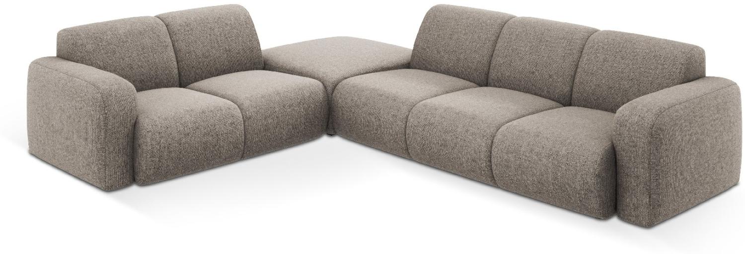 Micadoni Boucle Ecksofa Molino 6-Sitzer Links Chenille Grau Bild 1