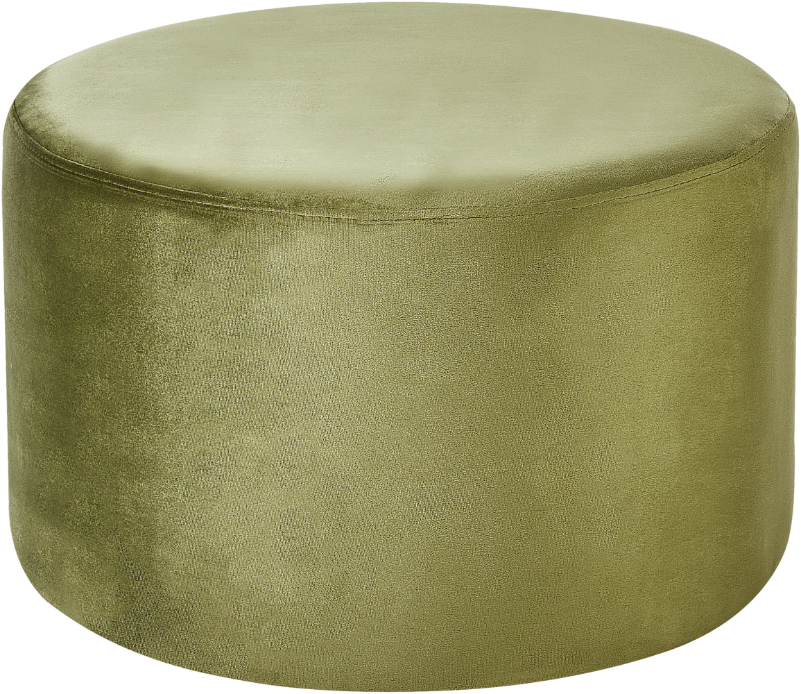 Pouf MILLEN Olivgrün Samtstoff 61 cm 61 cm Bild 1