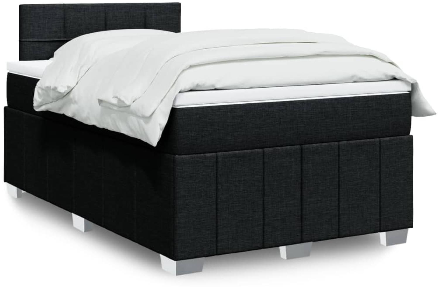 vidaXL Boxspringbett mit Matratze Schwarz 120x200 cm Stoff 3289337 Bild 1