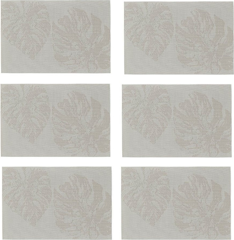 Zeller Present Platzset, (Set), modernes Monstera Blätter Design, 6-teilig, Kunststoff, 30x45 cm Bild 1