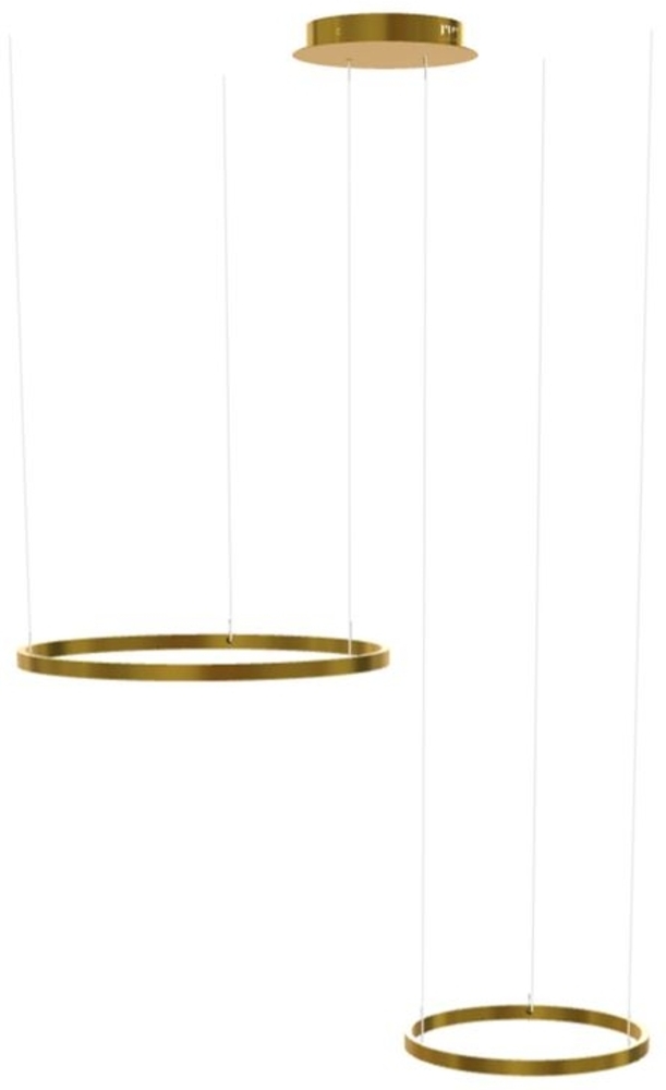 s.luce LED Ring Hängelampe 2-flammig Exzentrisch Gold Ø 60 | 40cm Bild 1