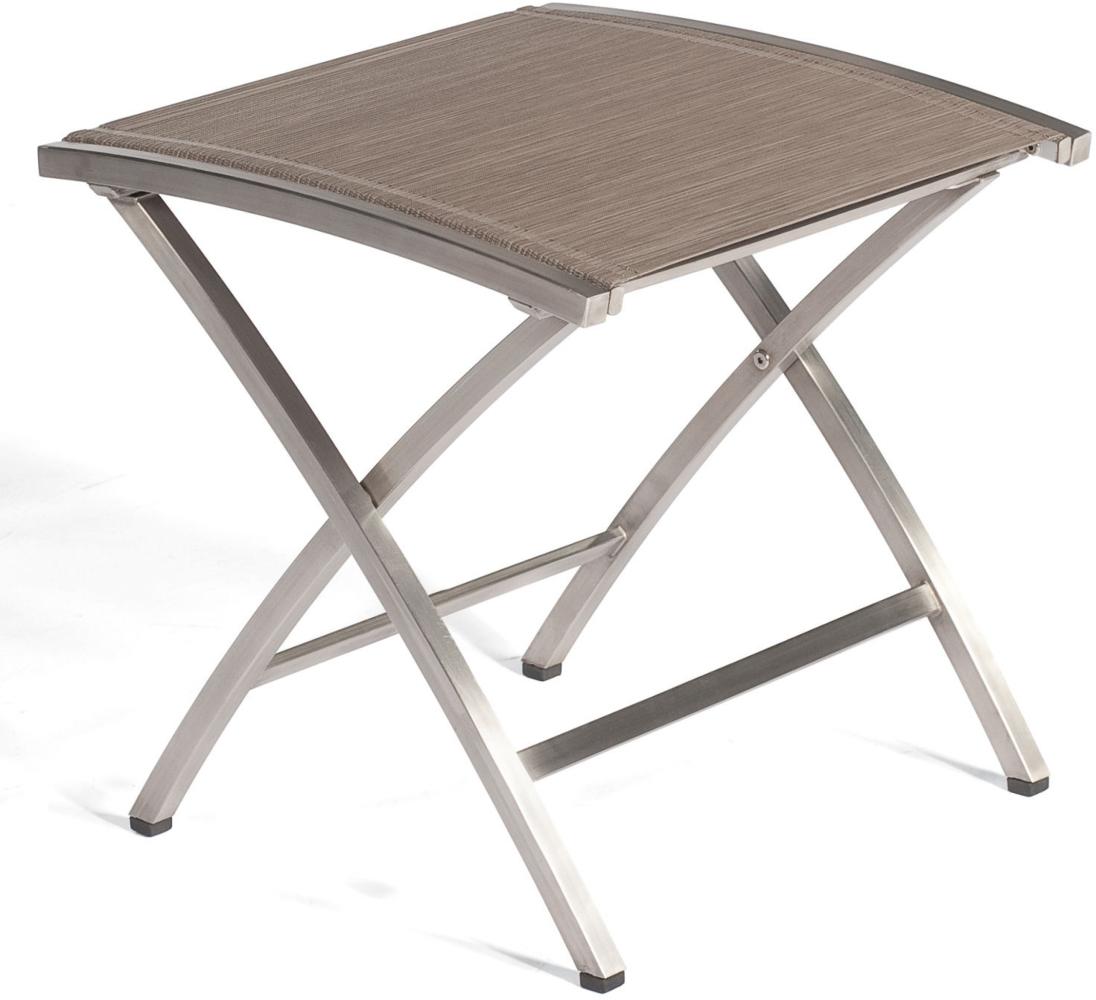 Sonnenpartner Fußhocker Paragon Edelstahl mit Textilen taupe Sitzhocker Bild 1