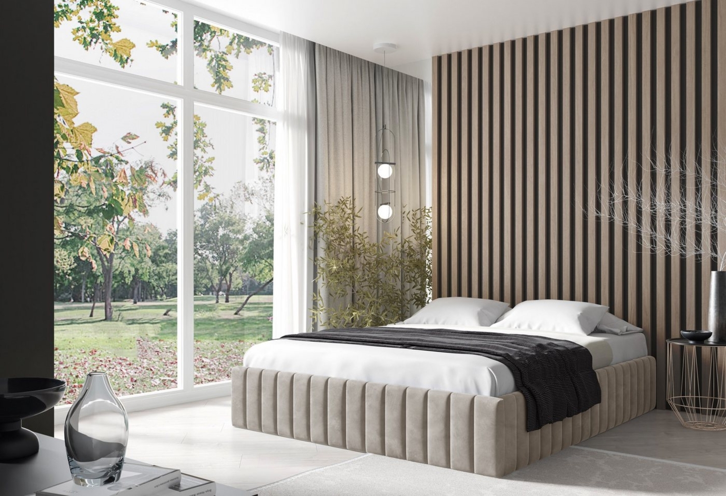 yourhouse24 Polsterbett Borneo Doppelbett Bettgestell Lattenrost Bild 1