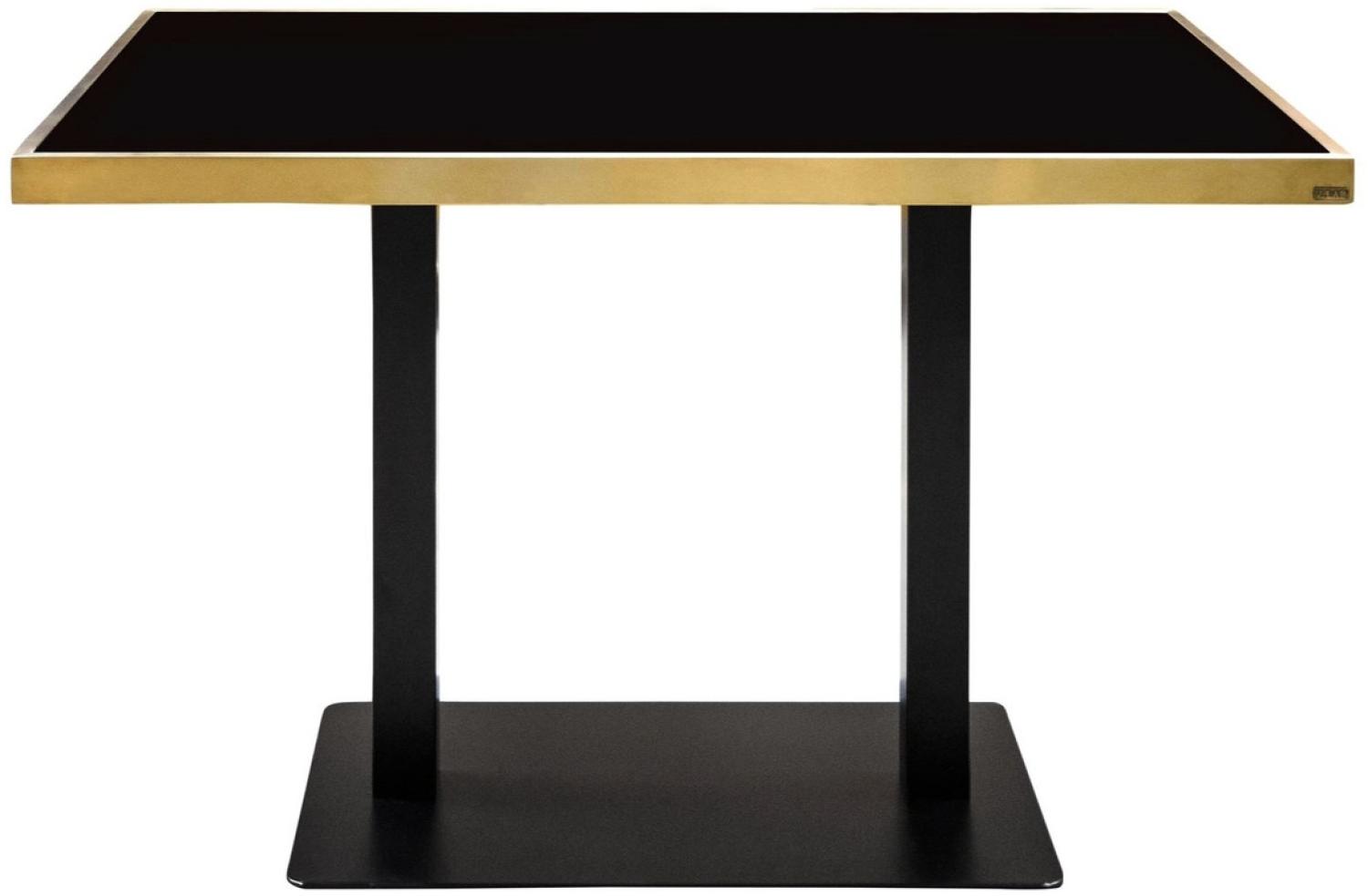 Casa Padrino Luxus Esstisch Schwarz / Gold 110 x 70 x H. 76 cm - Esszimmermöbel Bild 1