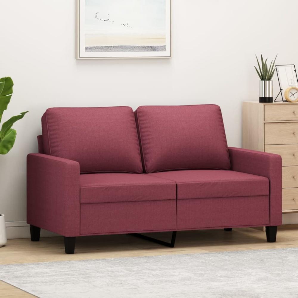 vidaXL 2-Sitzer-Sofa Weinrot 120 cm Stoff 359161 Bild 1