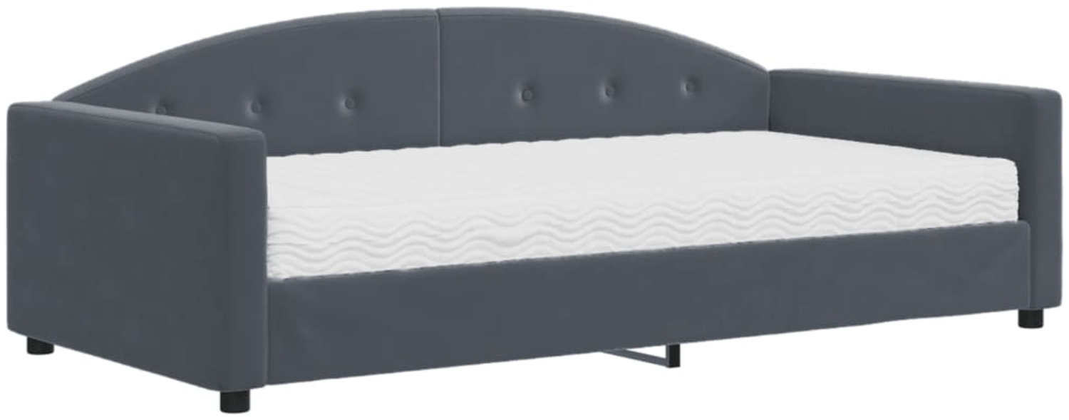 vidaXL Tagesbett mit Matratze Dunkelgrau 100x200 cm Samt 3197285 Bild 1
