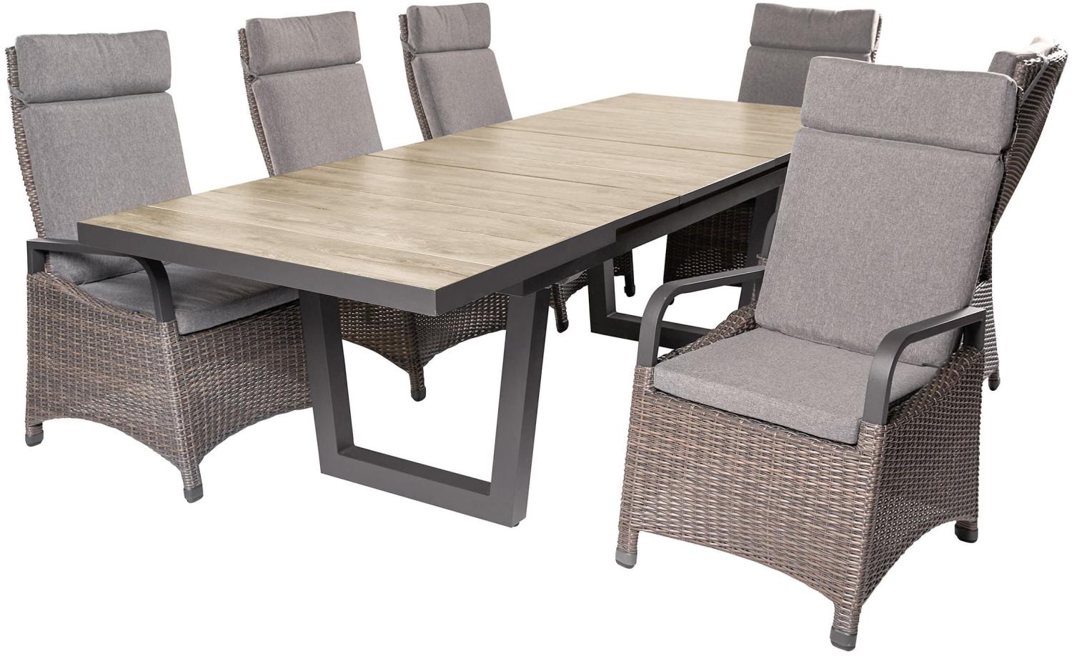 LC Garden 'Komido' Dining Set I omega braun Garten Sitzgruppe aus handgeflochtenem Polyrattan inkl. Sitzkissen Bild 1