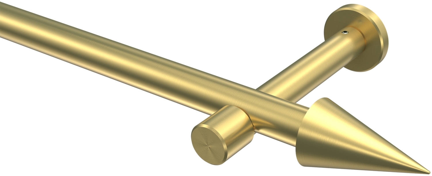 Gardinenstangen-Set Prestige Savio 520 cm (geteilt in 4 x 130 cm), 1-läufig (ohne Ringe), 20 mm Ø Messing-Optik Bild 1