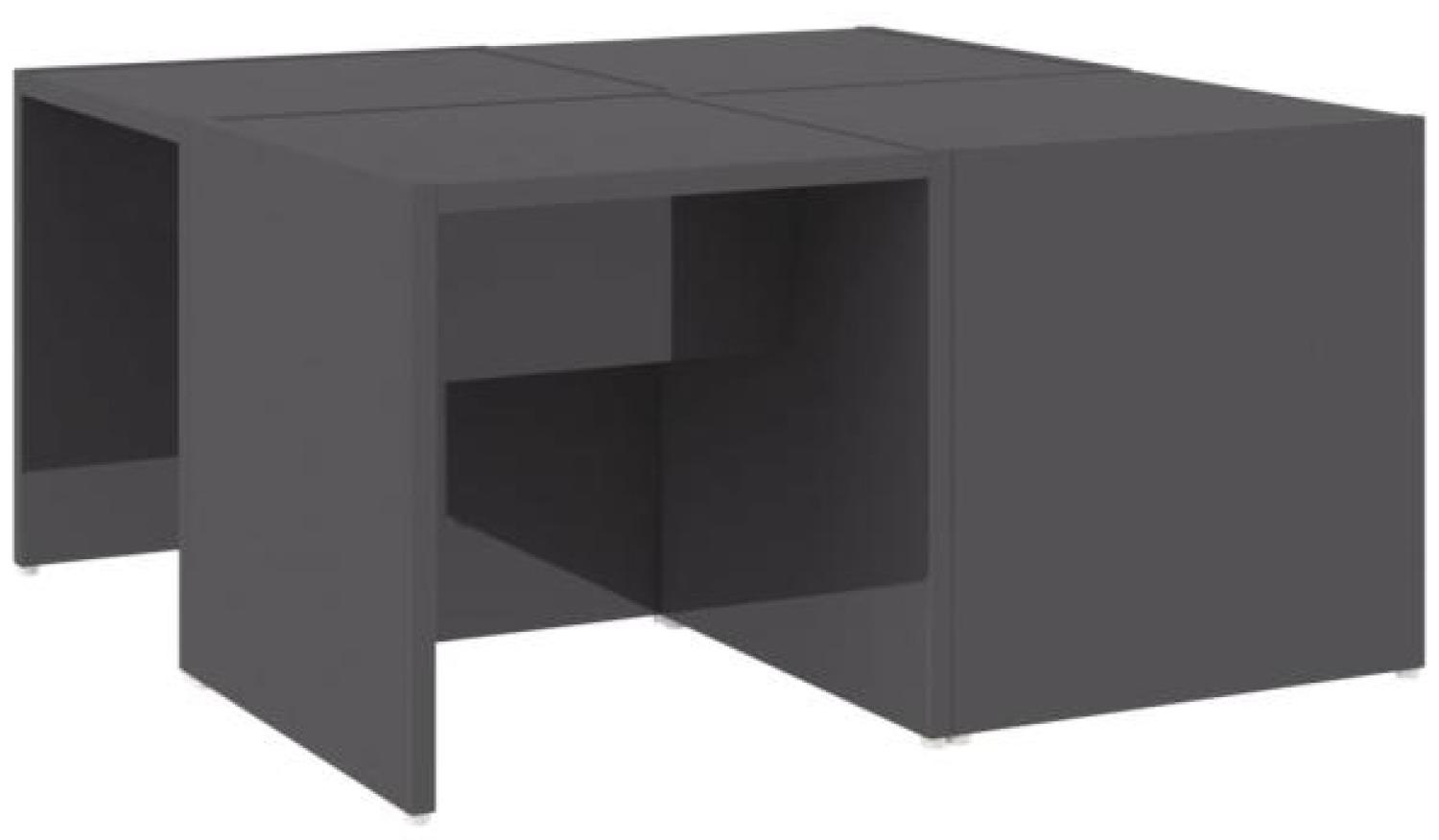 vidaXL Couchtische 4 Stk. Hochglanz-Grau 33x33x33 cm Holzwerkstoff 806821 Bild 1