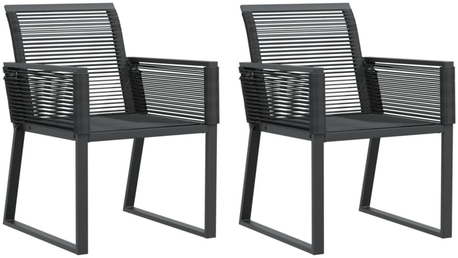 vidaXL Gartenstühle 2 Stk. Schwarz Poly Rattan 4008113 Bild 1