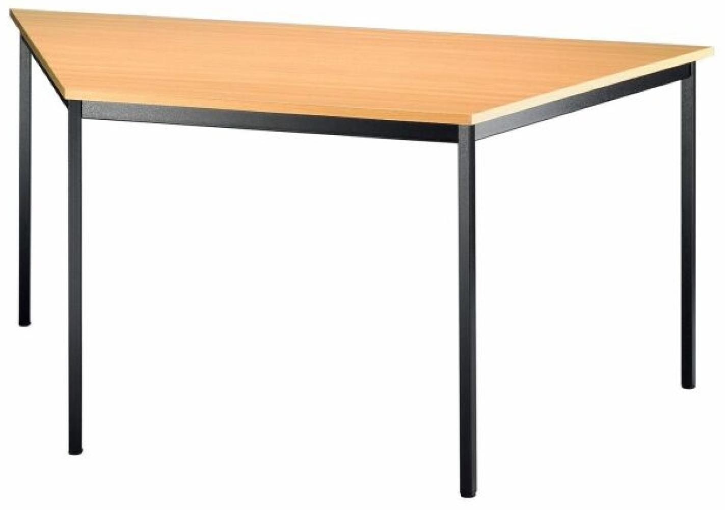 Besprechungstisch Trapez 160x69cm Buche 4-Fuß Gestellfarbe: Schwarz Bild 1