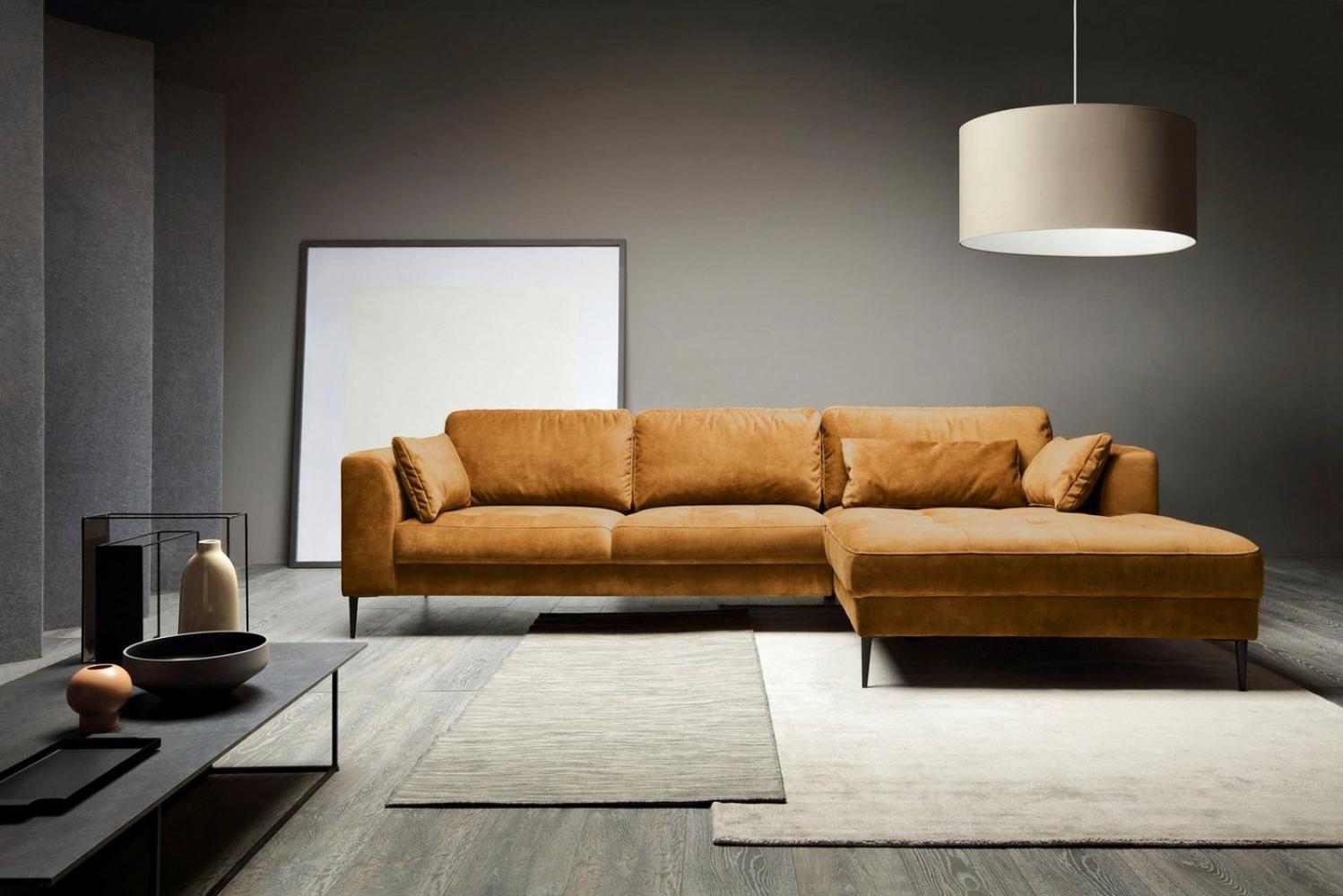 TRENDMANUFAKTUR Ecksofa Luzi, wahlweise mit Schlaffunktion und Bettkasten bestellbar, L-Form, Designsofa mit tollem Sitzkomfort, Metallfüße schwarz, Breite 280 cm Bild 1