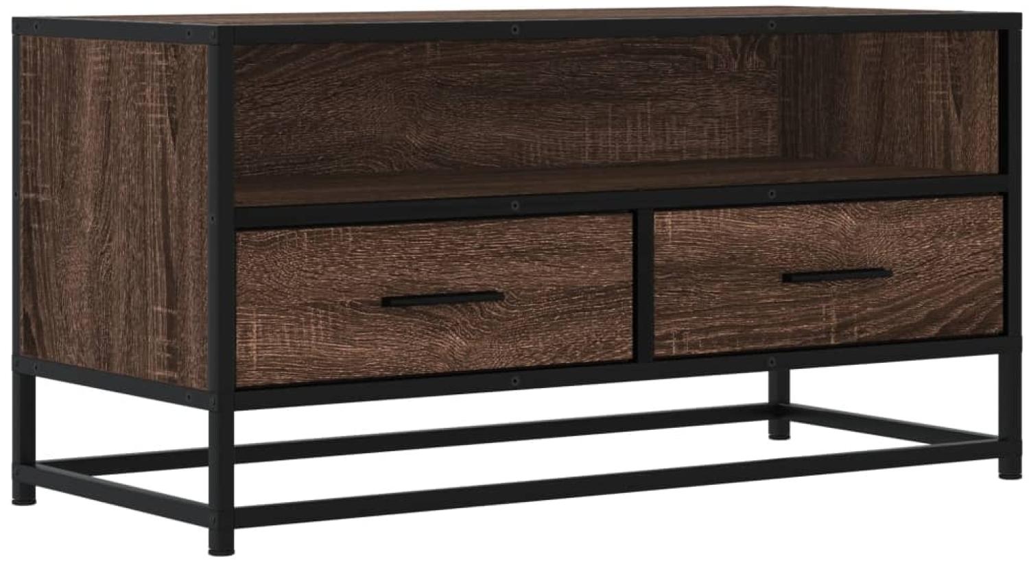 vidaXL TV-Schrank Eichen-Optik 80x34,5x40 cm Holzwerkstoff und Metall 848813 Bild 1