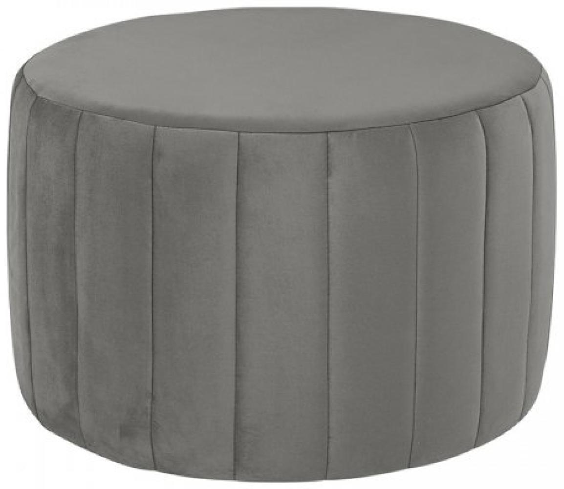 Fink Pouf Hocker Helen Gesteppt Samtbezug Dunkelgrau (60cm) 160429 Bild 1