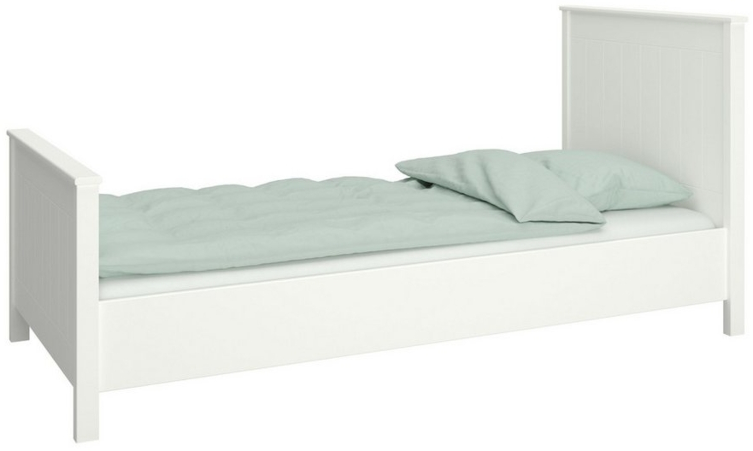 Landhaus Einzelbett 90x200 Bett weiß Kinder Jugendbett Gästebett Bettgestell Bild 1