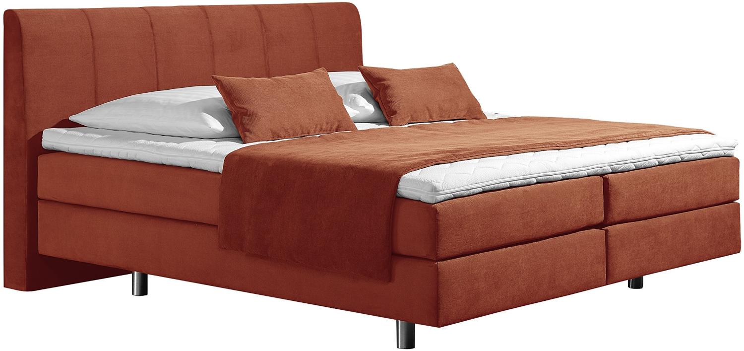 Maintal Boxspringbett Montepellier, 160 x 200 cm, Strukturstoff, 7-Zonen-Kaltschaum Matratze h2, terra Bild 1