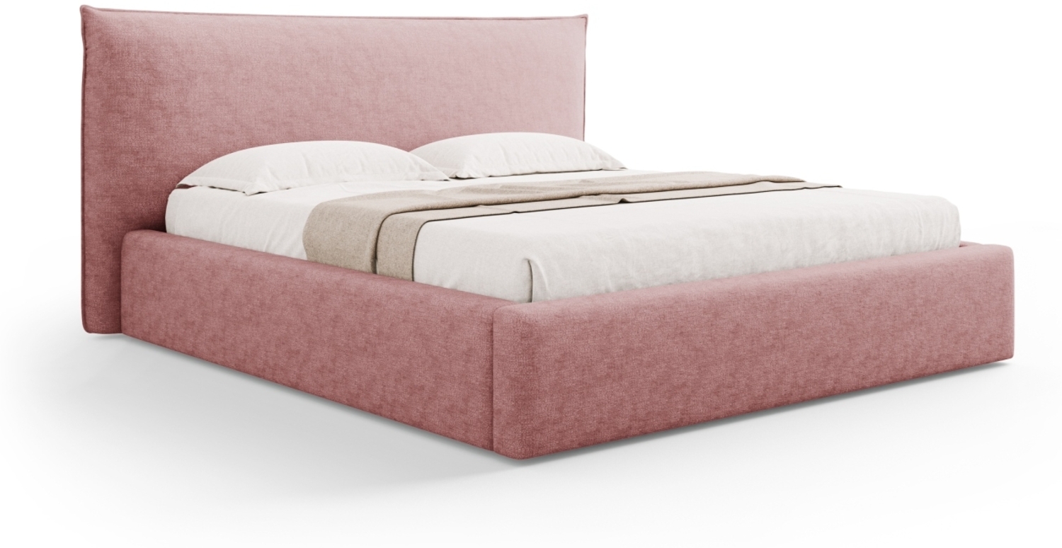 Micadoni Bett Kaelle Chenille Rosa 160x200 Bild 1