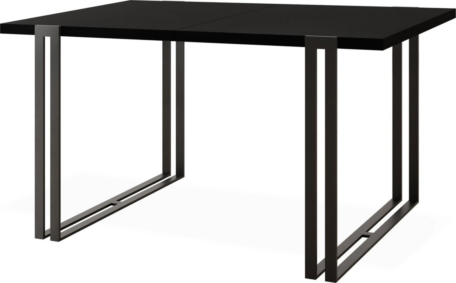 WFL GROUP Esstisch Marina, Tisch mit Tischrand schwarzes Dekor und schwarzen Metallbeinen Bild 1