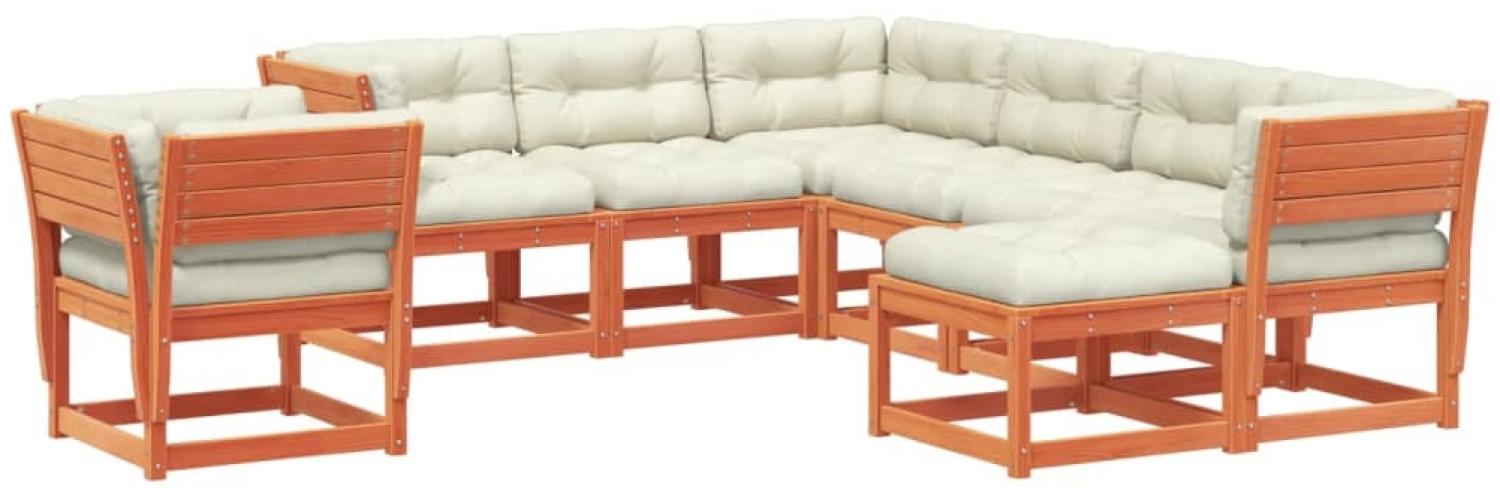 vidaXL 8tlg. Garten-Lounge-Set mit Kissen Wachsbraun Massivholz Kiefer 3216952 Bild 1