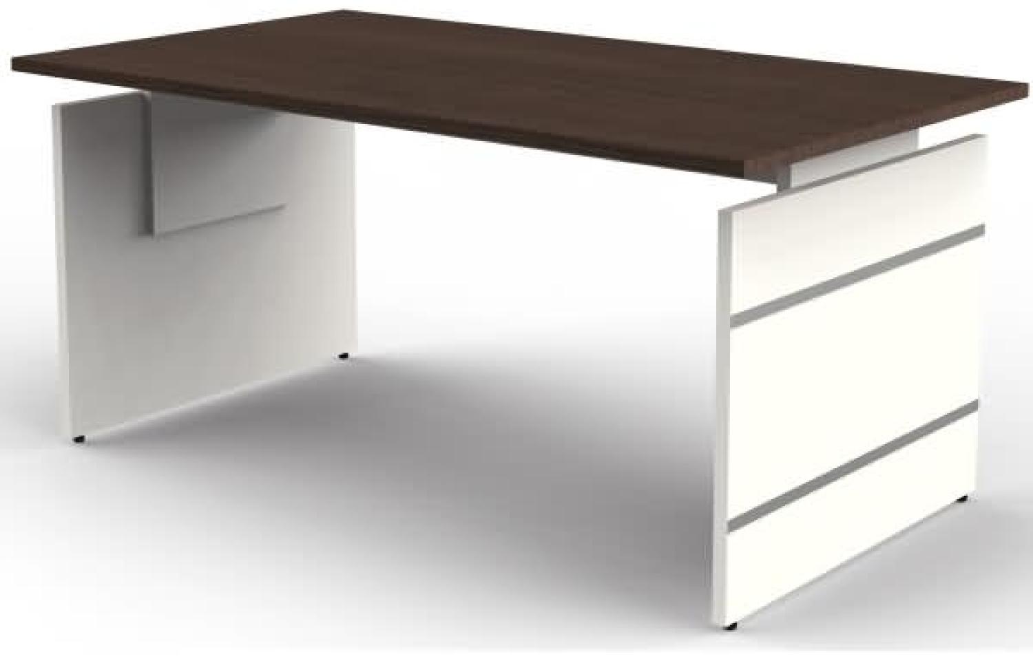 Höhenverstellbarer Wangenschreibtisch Form4, 160x80x68-76 cm, Wenge Bild 1