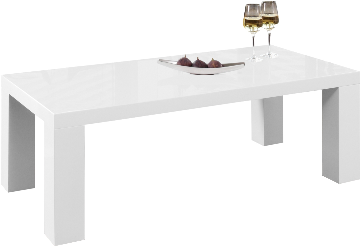 Couchtisch 120x60 hochglanz Beistelltisch Sofatisch Wohnzimmertisch Tisch weiß Bild 1