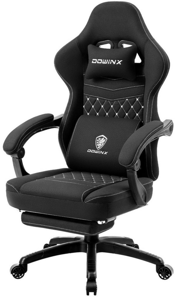 Dowinx Gaming-Stuhl Stoff-Massage-Gaming-Stuhl mit Fußstütze, ergonomisches Design Bild 1