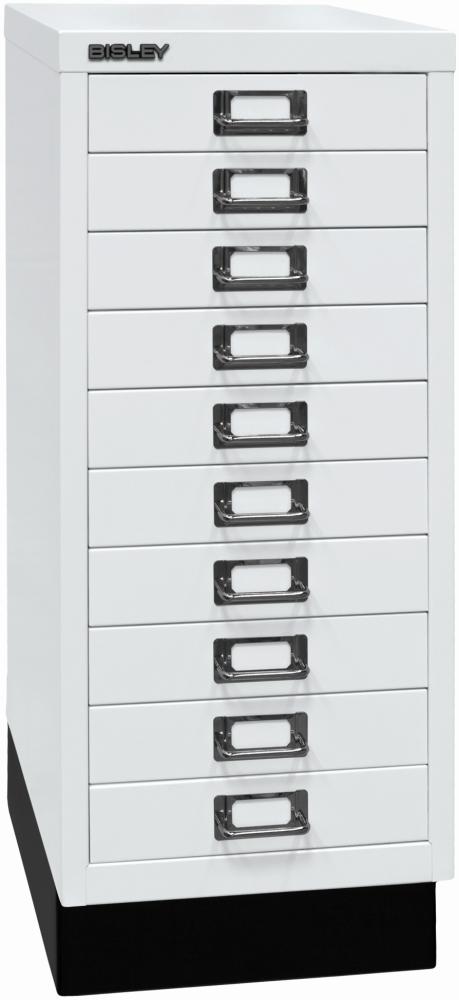 Bisley MultiDrawer™, 29er Serie mit Sockel, DIN A4, 10 Schubladen, Farbe verkehrsweiß Bild 1