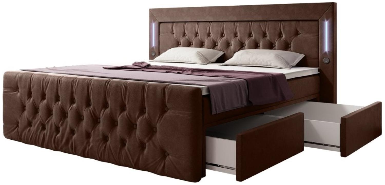 Boxspringbett Diva 200x200 H2 Braun Bild 1