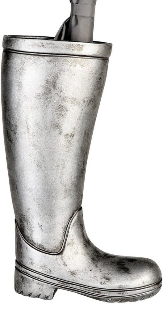 Casablanca Schirmständer, Gummistiefel, "Stiefel", Keramik, silberfarben, , L. 11 cm, B. 26 cm, H. 45 cm 56185 Bild 1