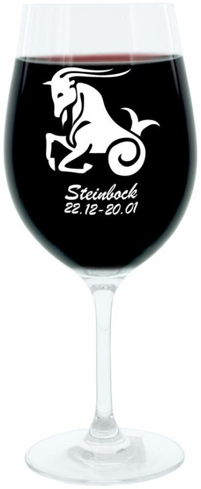 Leonardo Weinglas 400 ml, Motivglas, Sternzeichen Steinbock, Geschenk, Stimmungsglas mit Gravur, Moodglas, 22 cm Bild 1