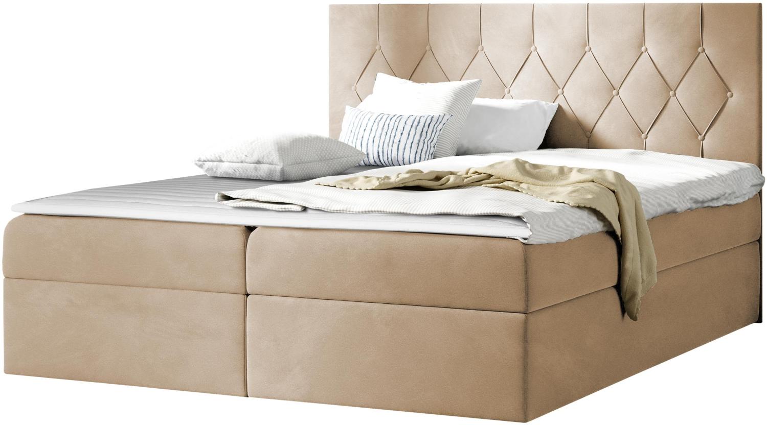 Boxspringbett Simori, Beige, 140 x 200 cm Bild 1