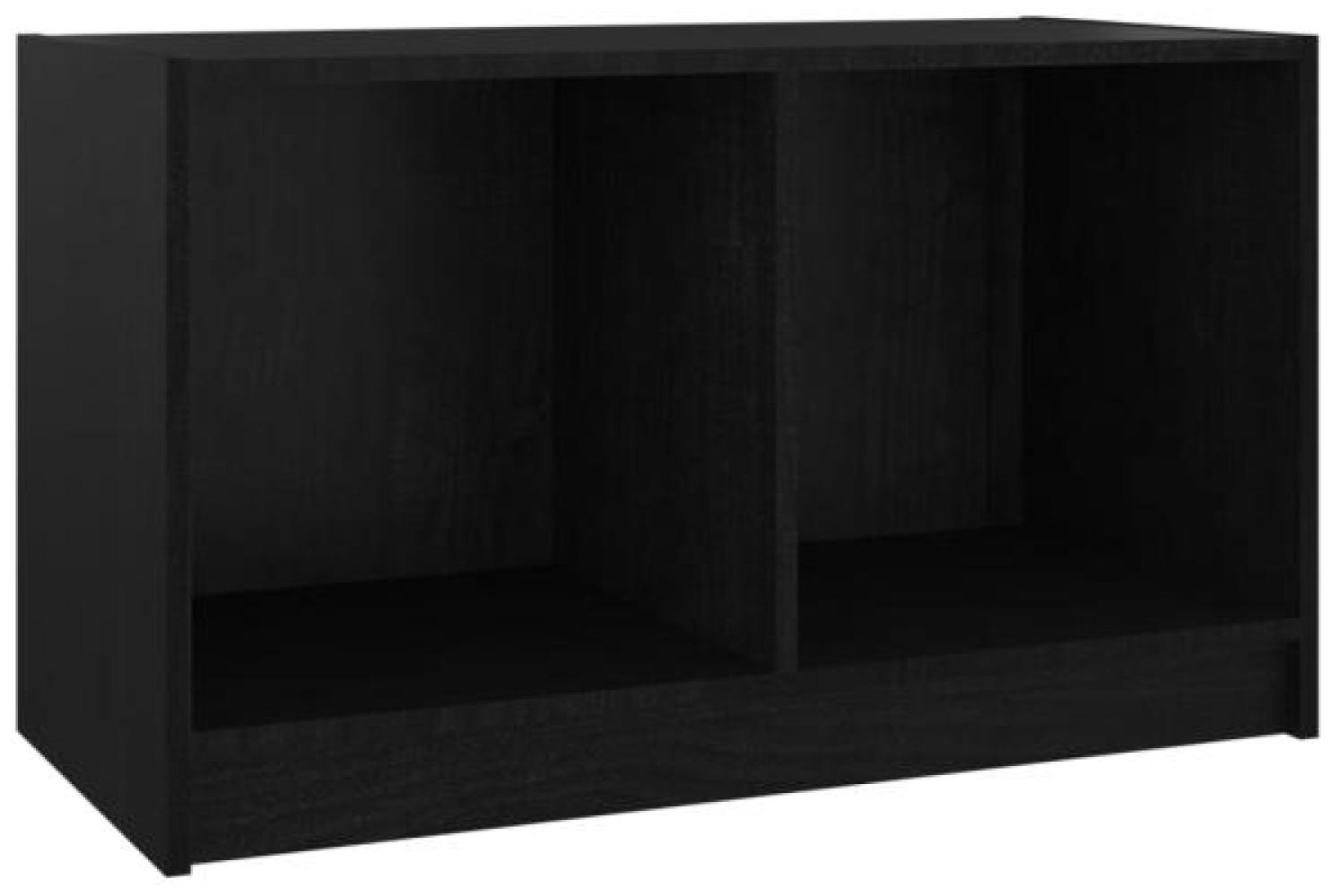 vidaXL TV-Schrank Schwarz 70x33x42 cm Massivholz Kiefer 809946 Bild 1