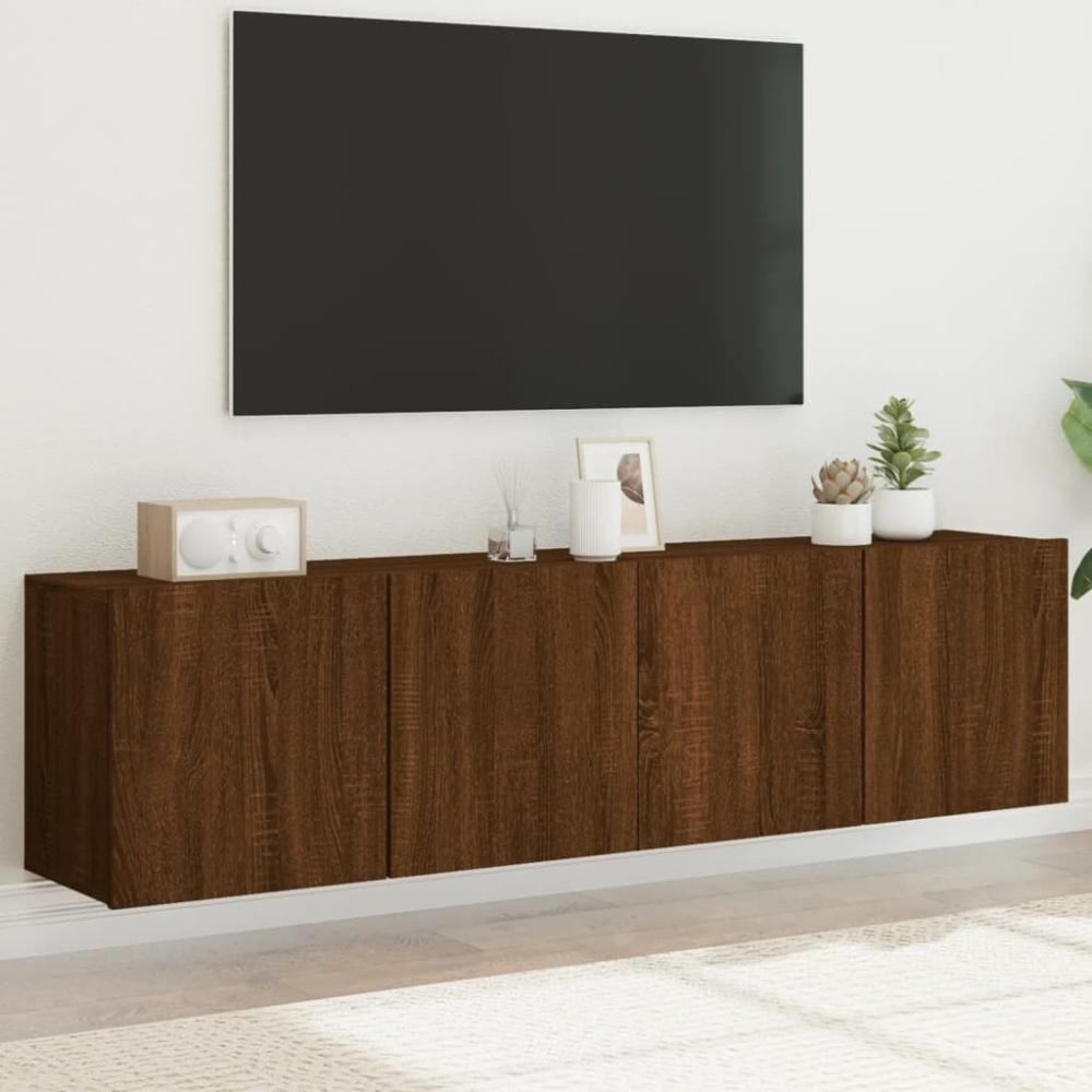 vidaXL TV-Wandschränke 2 Stk. Braun Eichen-Optik 80x30x41 cm 836965 Bild 1