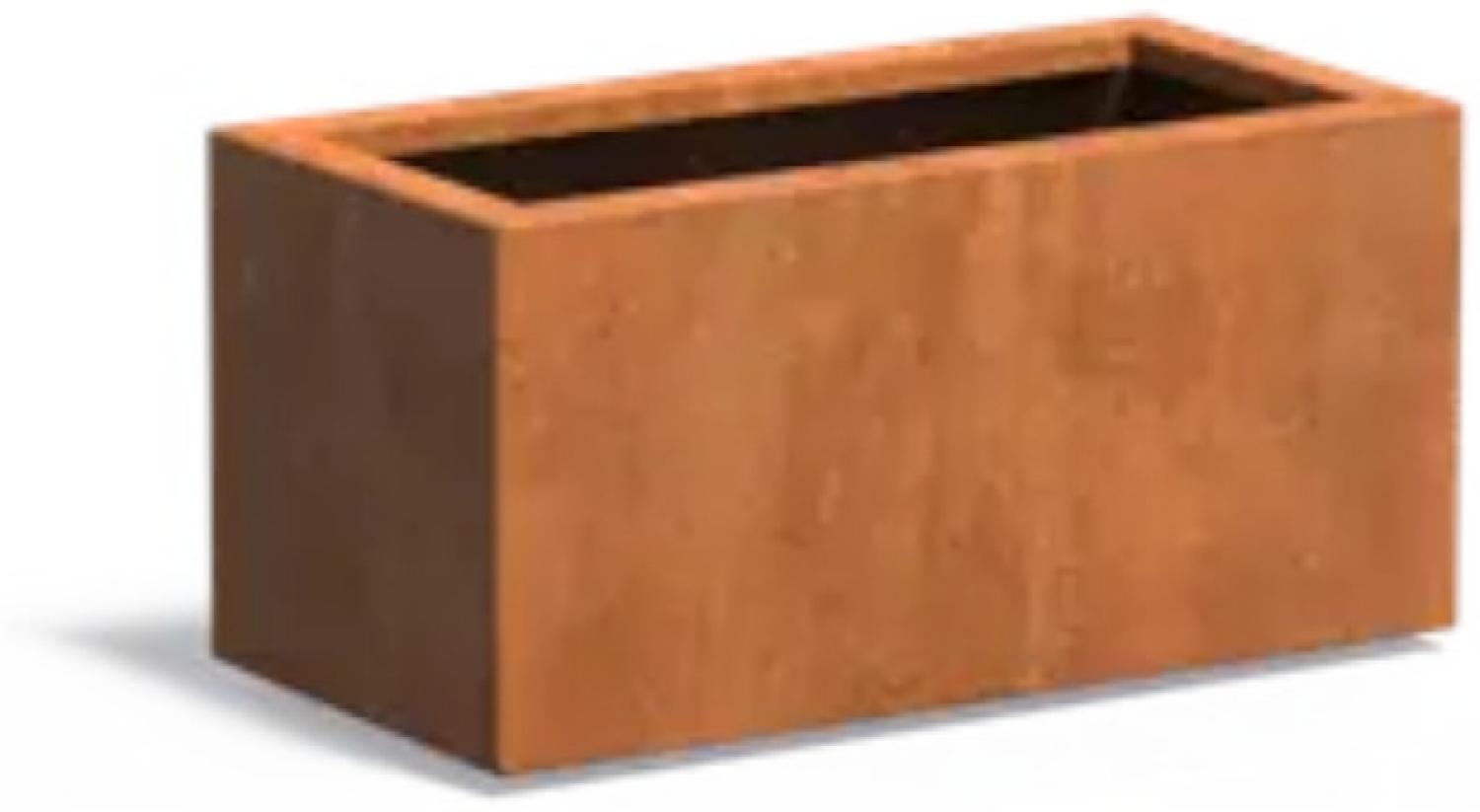 Adezz Pflanzgefäß Carrez Standard Rechteck aus Corten-Stahl Pflanzkübel Größe 80x40x40 cm Bild 1