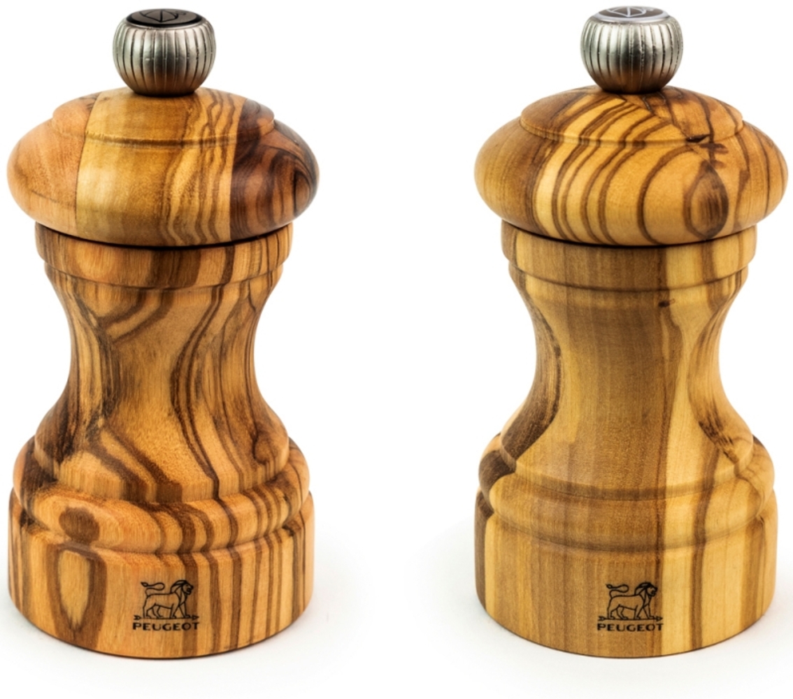 Duo Bistro Pfeffermühle und Salzmühle Olive 10 cm hoch von PEUGEOT Bild 1