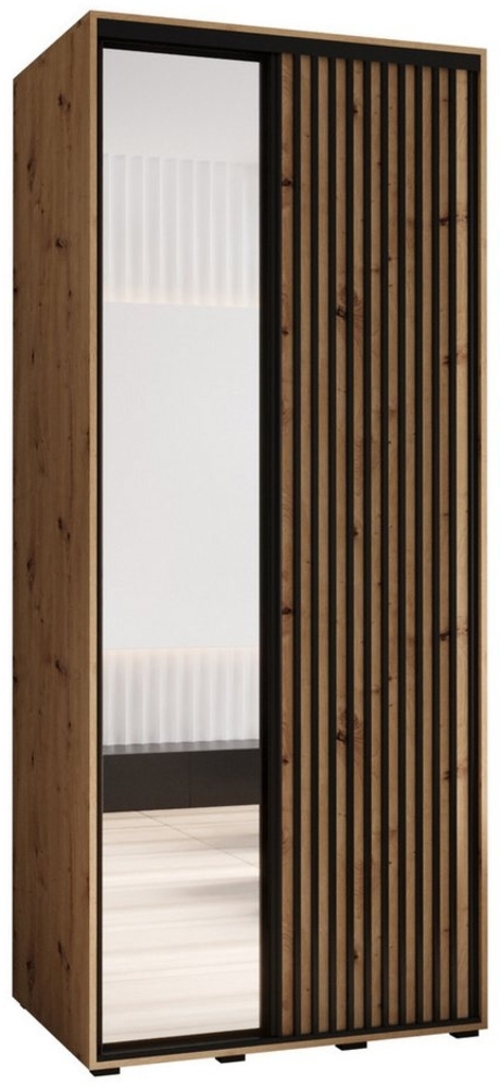ABIKS MÖBEL Schwebetürenschrank SAPPORO 2 Schlafzimmerschrank mit Schiebetüren, Kleiderstange, Spiegel Bild 1