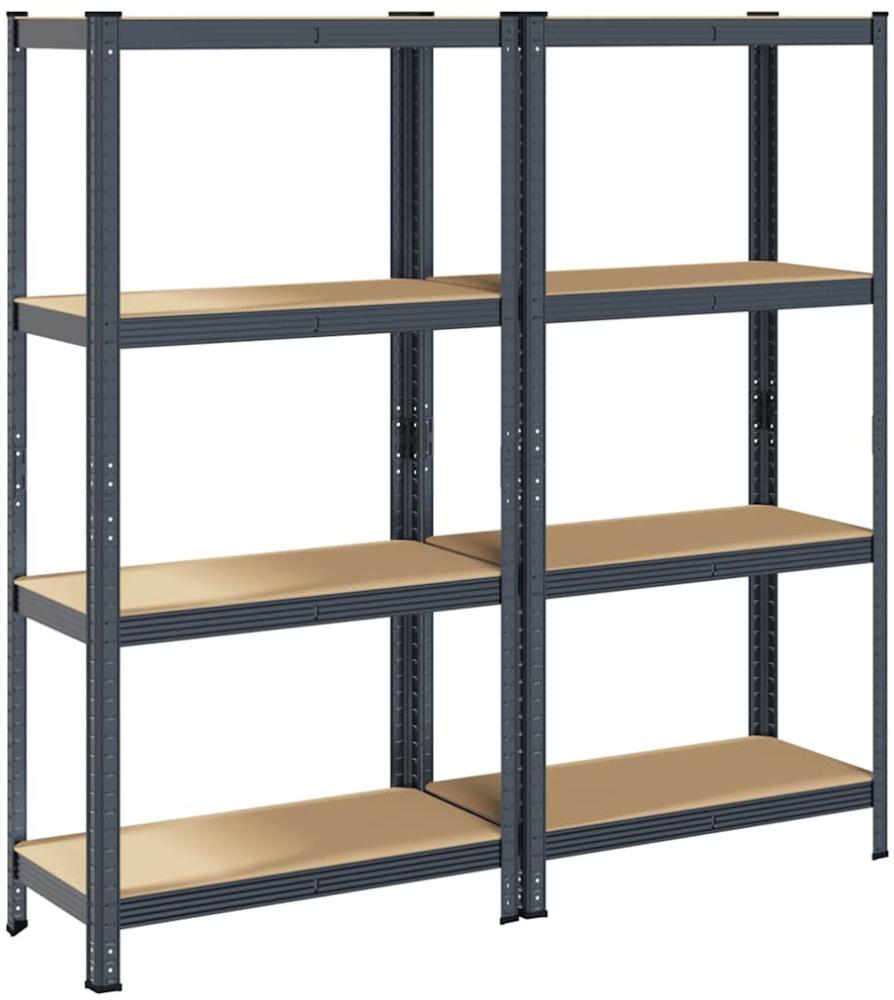 vidaXL Lagerregale mit 4 Böden 2 Stk. Anthrazit Stahl & Holzwerkstoff 4016937 Bild 1