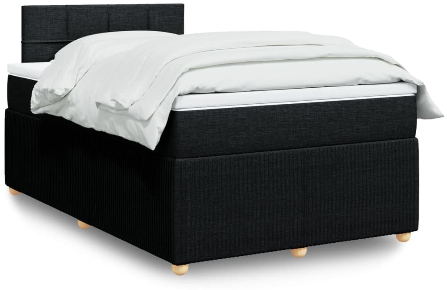 vidaXL Boxspringbett mit Matratze Schwarz 120x190 cm Stoff 3289697 Bild 1