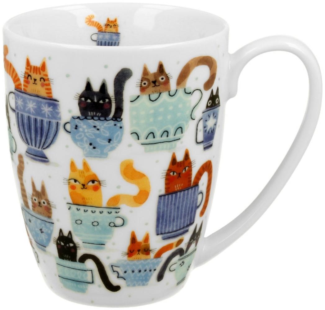 DUO ANIMALS Klassischer Becher 360 ml CAT'S WORLD - Teacup Cats aus Bone China Porzellan Bild 1