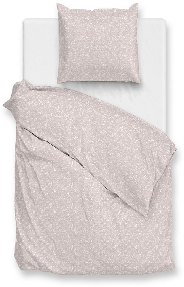 Zo! Home Cotton Bettwäsche 135x200 Petali di Lino Shell Nude rosa Miniblätter Bild 1