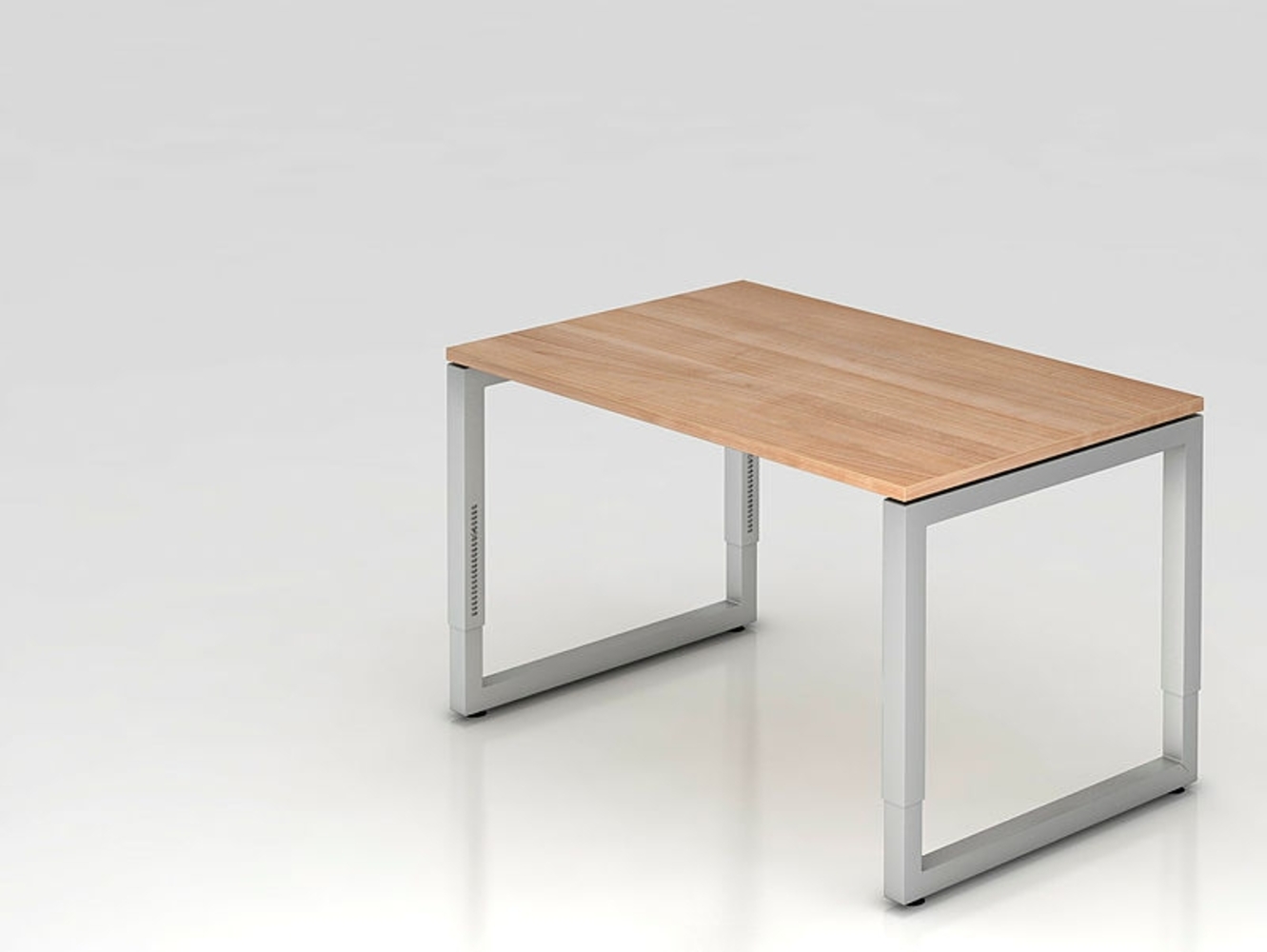 Schreibtisch RS12 O-Fuß eckig 120x80cm Nussbaum Gestellfarbe: Silber Bild 1