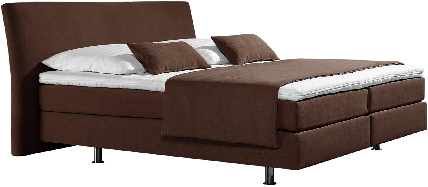 Maintal Boxspringbett Club, 100 x 200 cm, Strukturstoff, Bonellfederkern Matratze h2, choco Bild 1