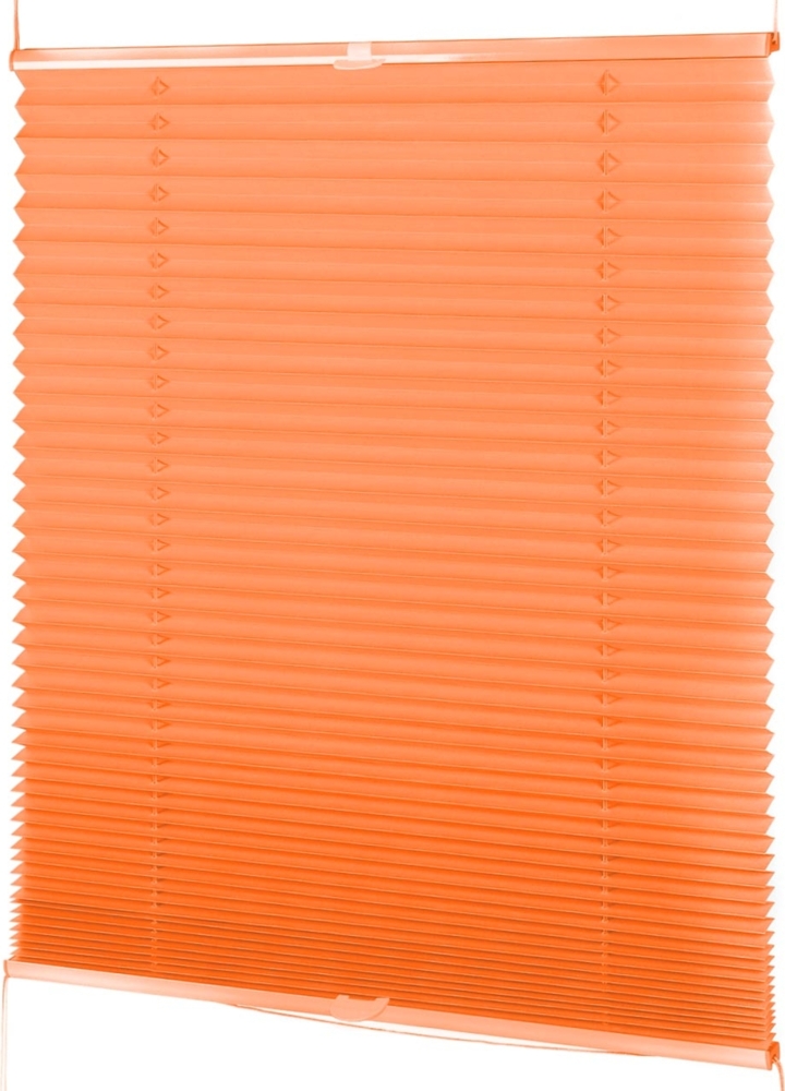 HOMELUX Plissee Jalousie für Fenster, Licht- & Sichtschutz, Kinderleichte Klemm-Montage ohne Bohren, Stufenlos Verstellbar, Hochwertiges Polyestergewebe, Orange, 120x130 cm Bild 1