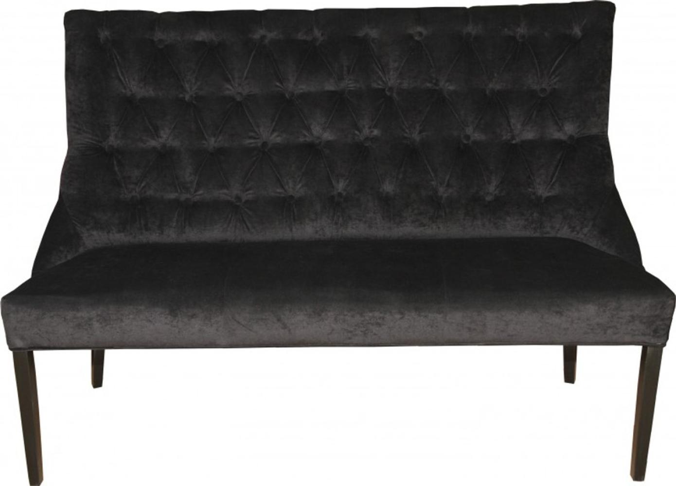 Casa Padrino Chesterfield Sitzbank / Sofa Schwarz Esszimmer Bank B 155 cm, H 108 cm, T 70 cm Bild 1