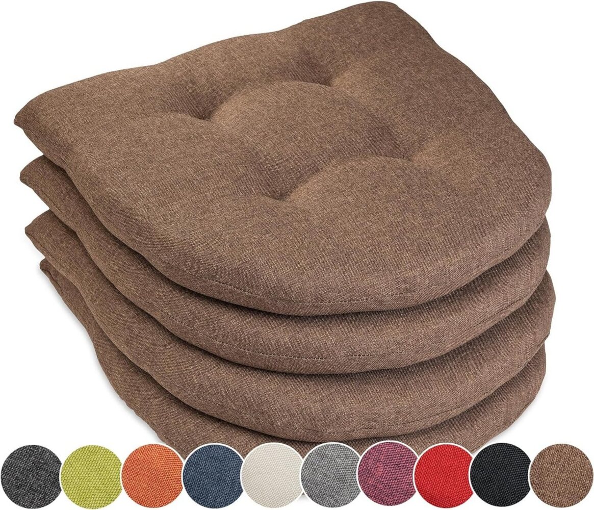 sunnypillow Stuhlkissen 4er Set Auflage 40x40 für Stühle, Bänke in Haus und Garten dick 5cm, Sitzkissen Sitzauflage Stuhlauflage Gartenkissen Esszimmerstuhl Bild 1